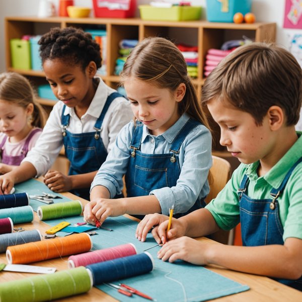 Quelles stratégies pour organiser des ateliers d'initiation à la couture pour les enfants, avec des idées de projets et des conseils sur la sécurité ?